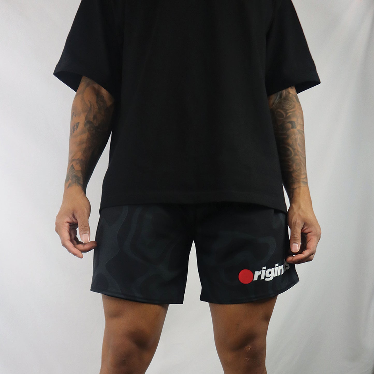 Mens Topographic Camouflage Athletic Shorts