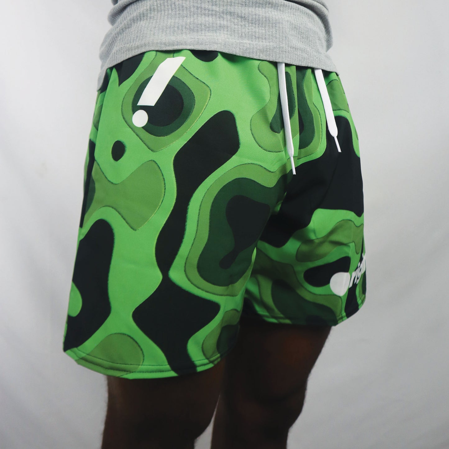 Mens Topographic Camouflage Athletic Shorts